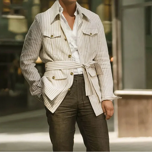 Camisa de Rayas con Botones Asher