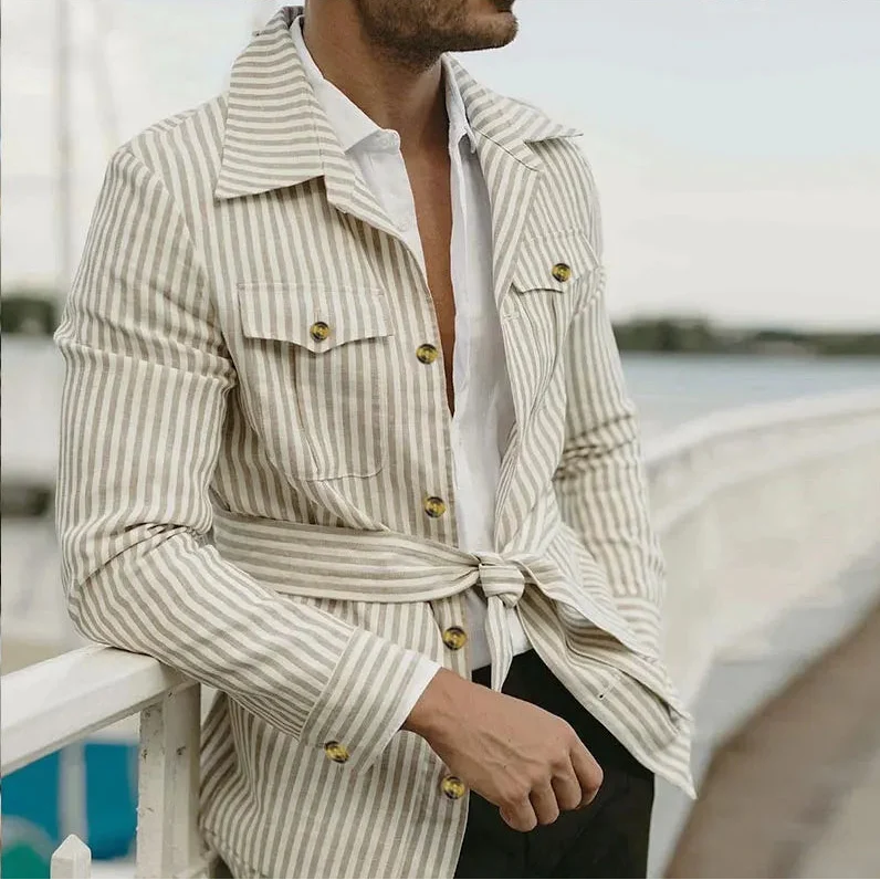 Camisa de Rayas con Botones Asher