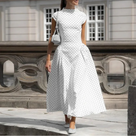 Vestido Largo de Lunares Vintage