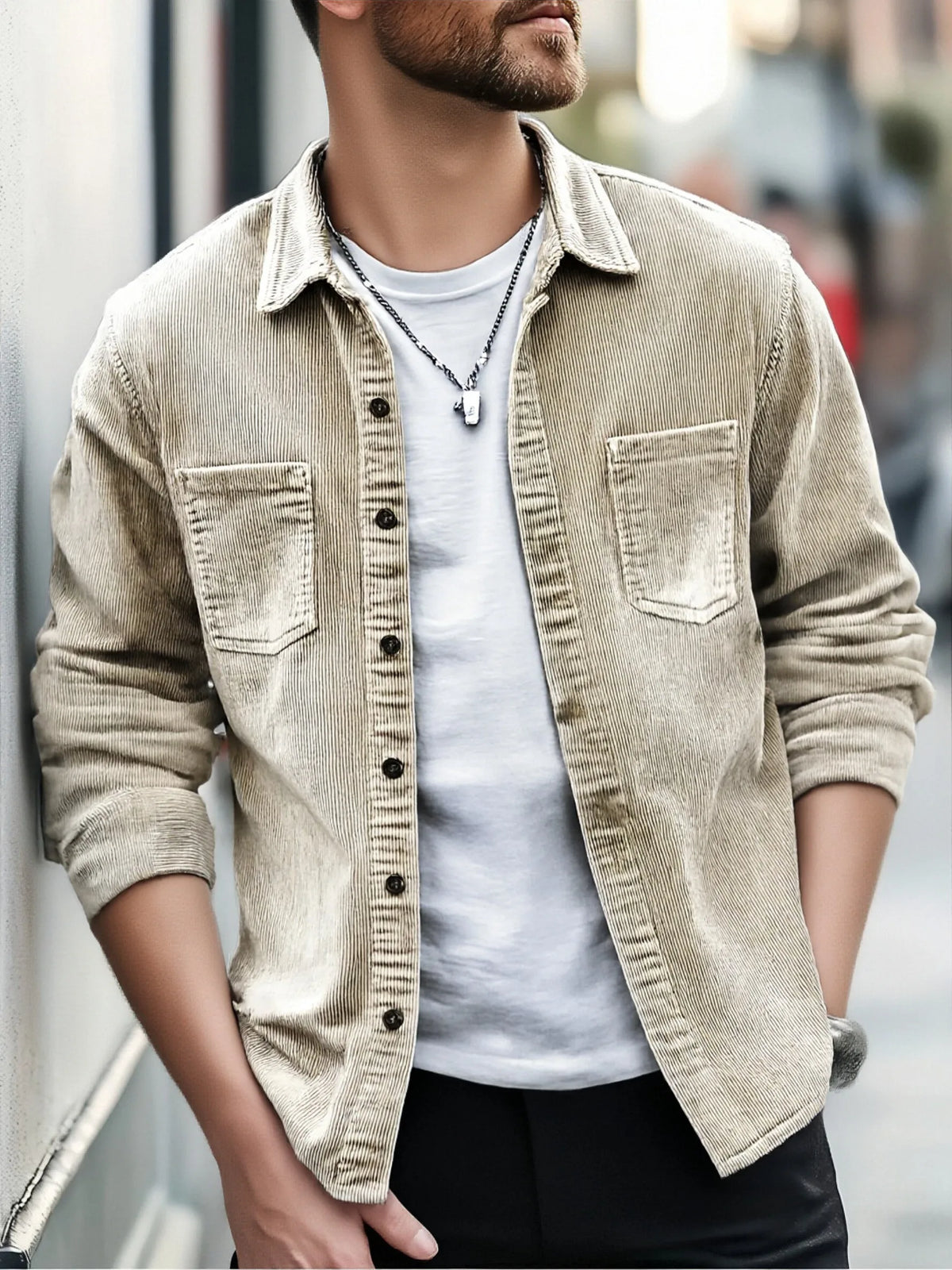 Camisa de Botones de Pana Logan