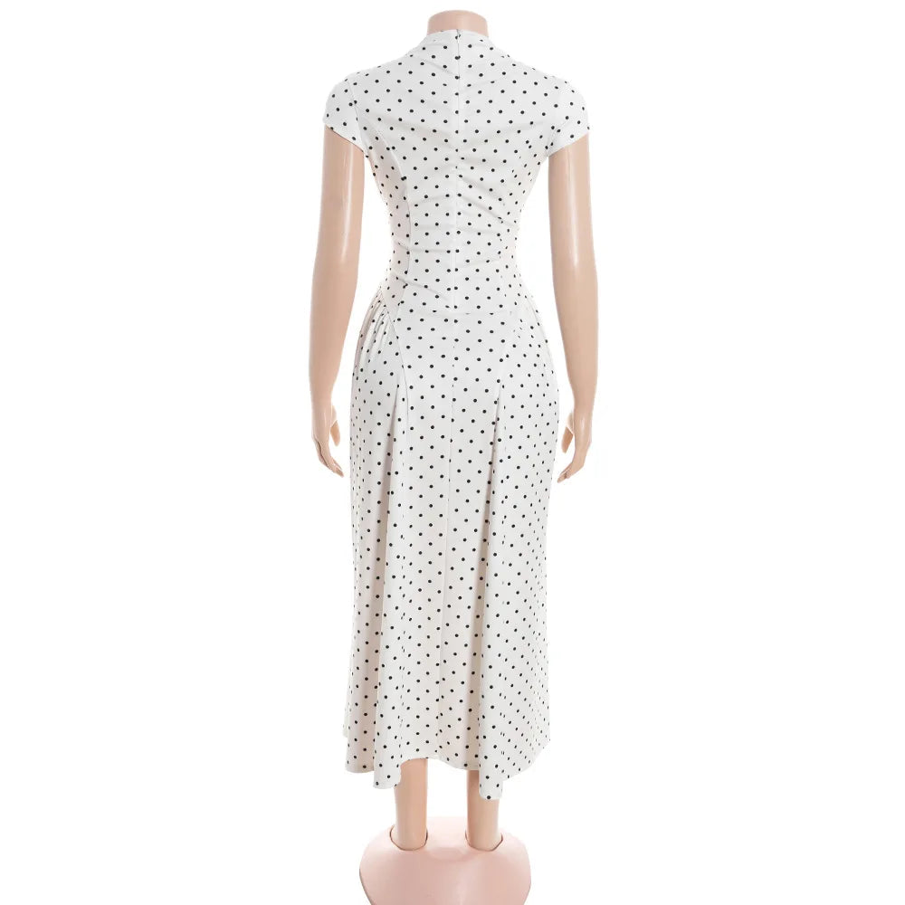 Vestido Largo de Lunares Vintage