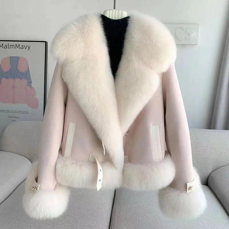 Chaqueta Valora de piel sintética visón