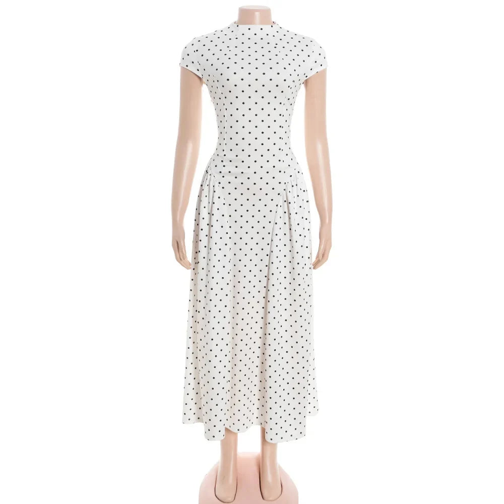 Vestido Largo de Lunares Vintage