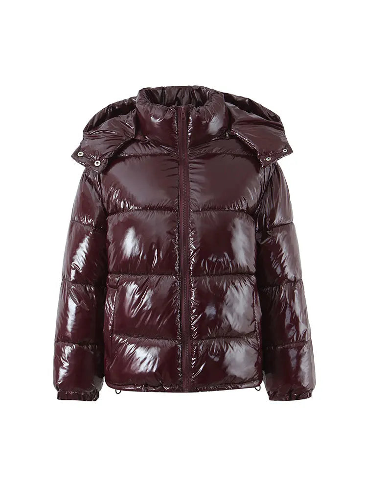 Parka Virelle con capucha y acabado brillante