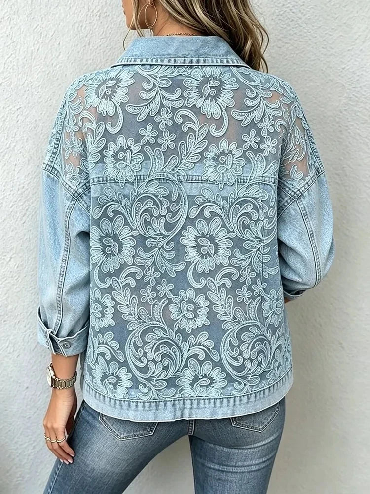 Chaqueta de Mezclilla con Encaje Aria